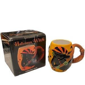 Certified International SUSAN WINGET Ceramic Halloween Witch Mug Cup 22 Oz W/Box